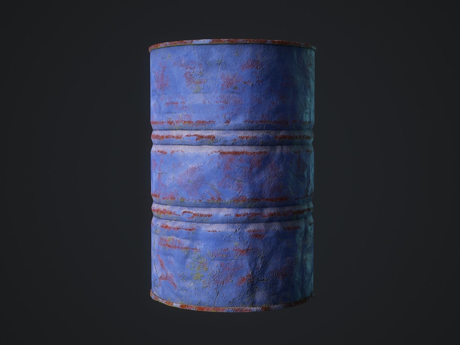 Oil barrel Low-poly 3D model_1
