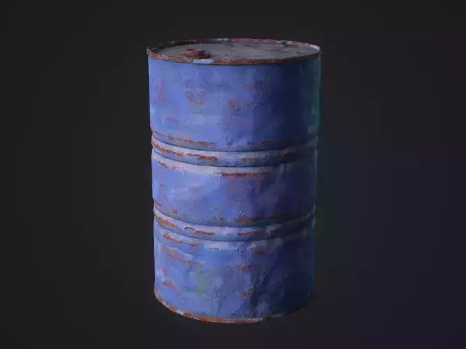 Oil barrel Low-poly 3D model