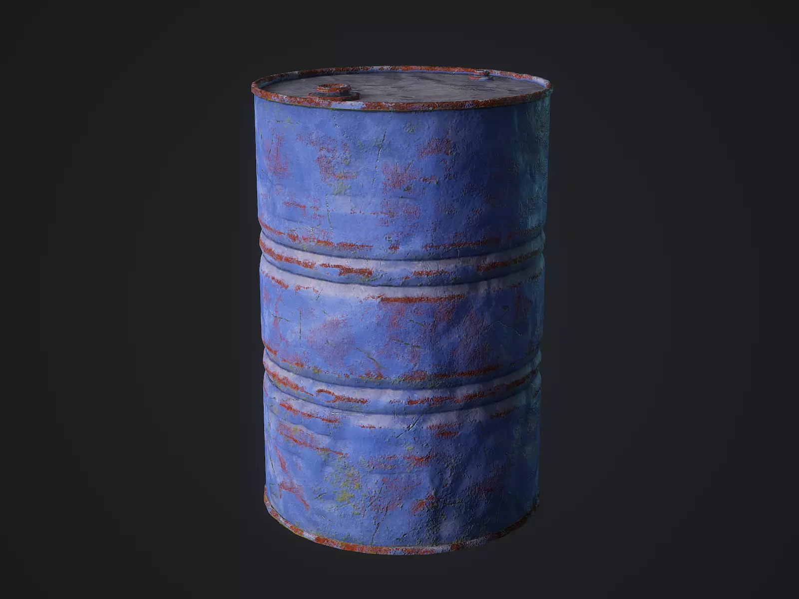 Oil barrel Low-poly 3D model_0