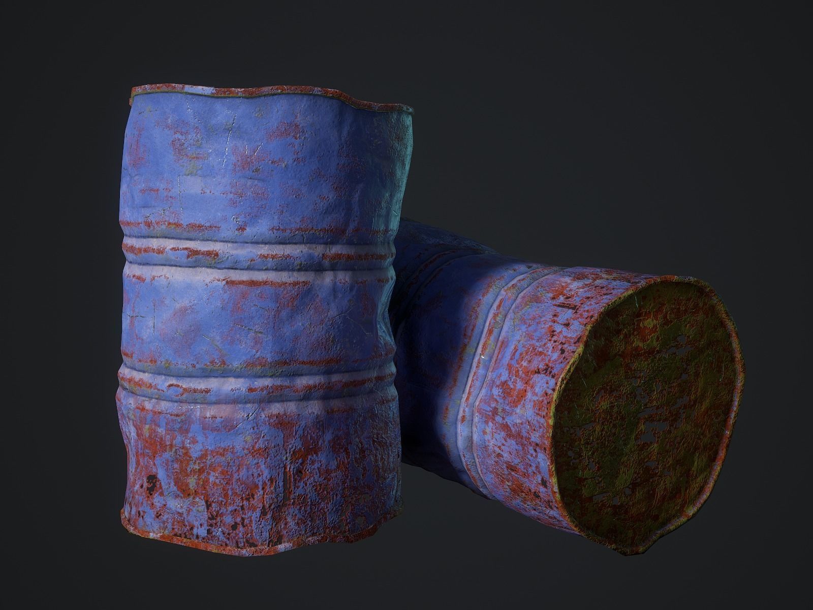 Oil barrel Low-poly 3D model_10