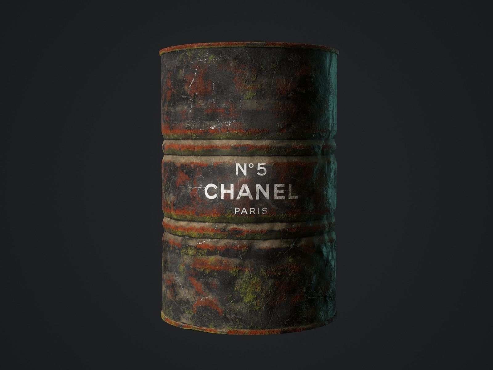 Oil barrel Low-poly 3D model_7