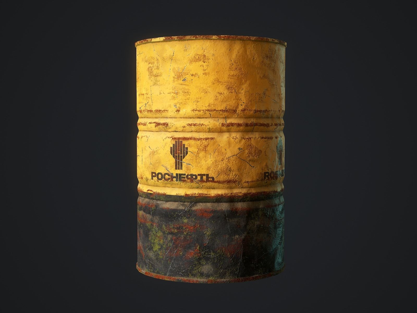 Oil barrel Low-poly 3D model_4