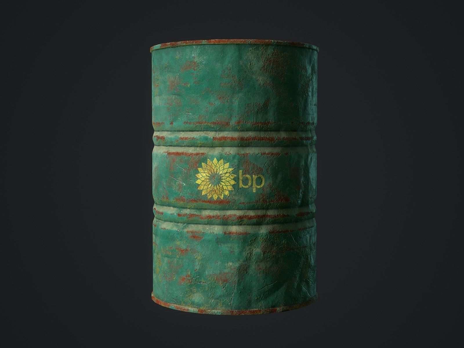 Oil barrel Low-poly 3D model_2