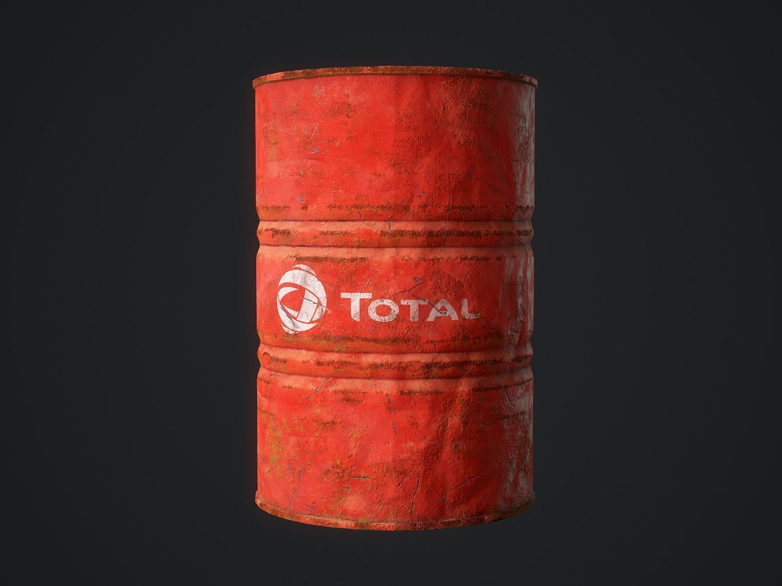 Oil barrel Low-poly 3D model_6