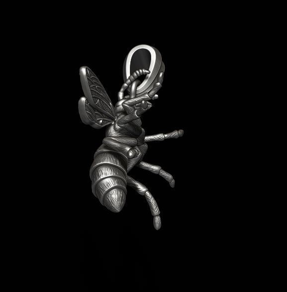 Bee pendant 3D print model_3