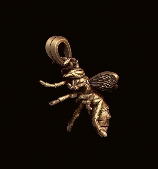 Bee pendant 3D print model_6