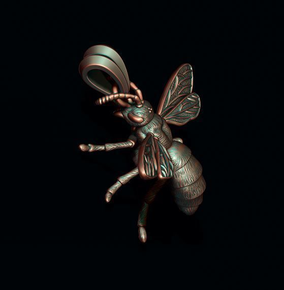 Bee pendant 3D print model_7