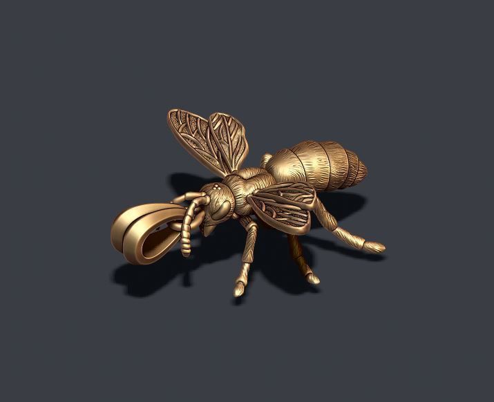Bee pendant 3D print model_1