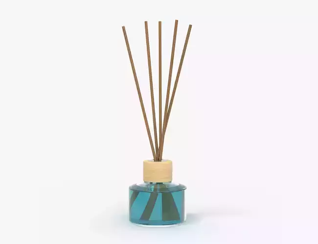 Air refresher bottle with sticks 04 3D model