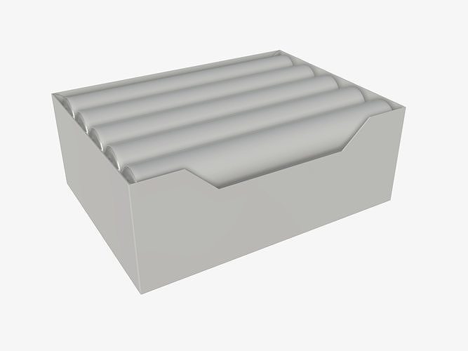 Chewing gum package cylindrical shape in box 3D model