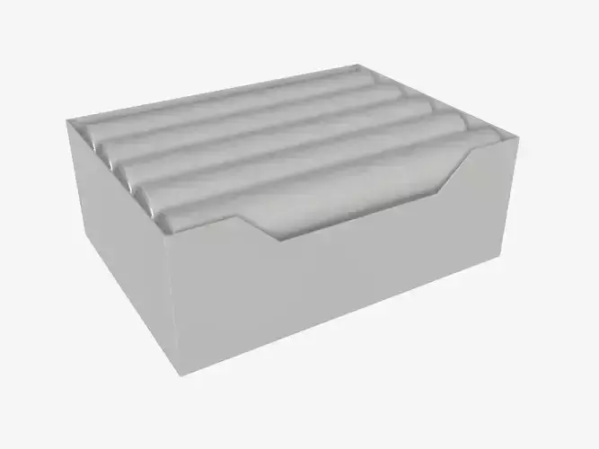 Chewing gum package cylindrical shape in box 3D model