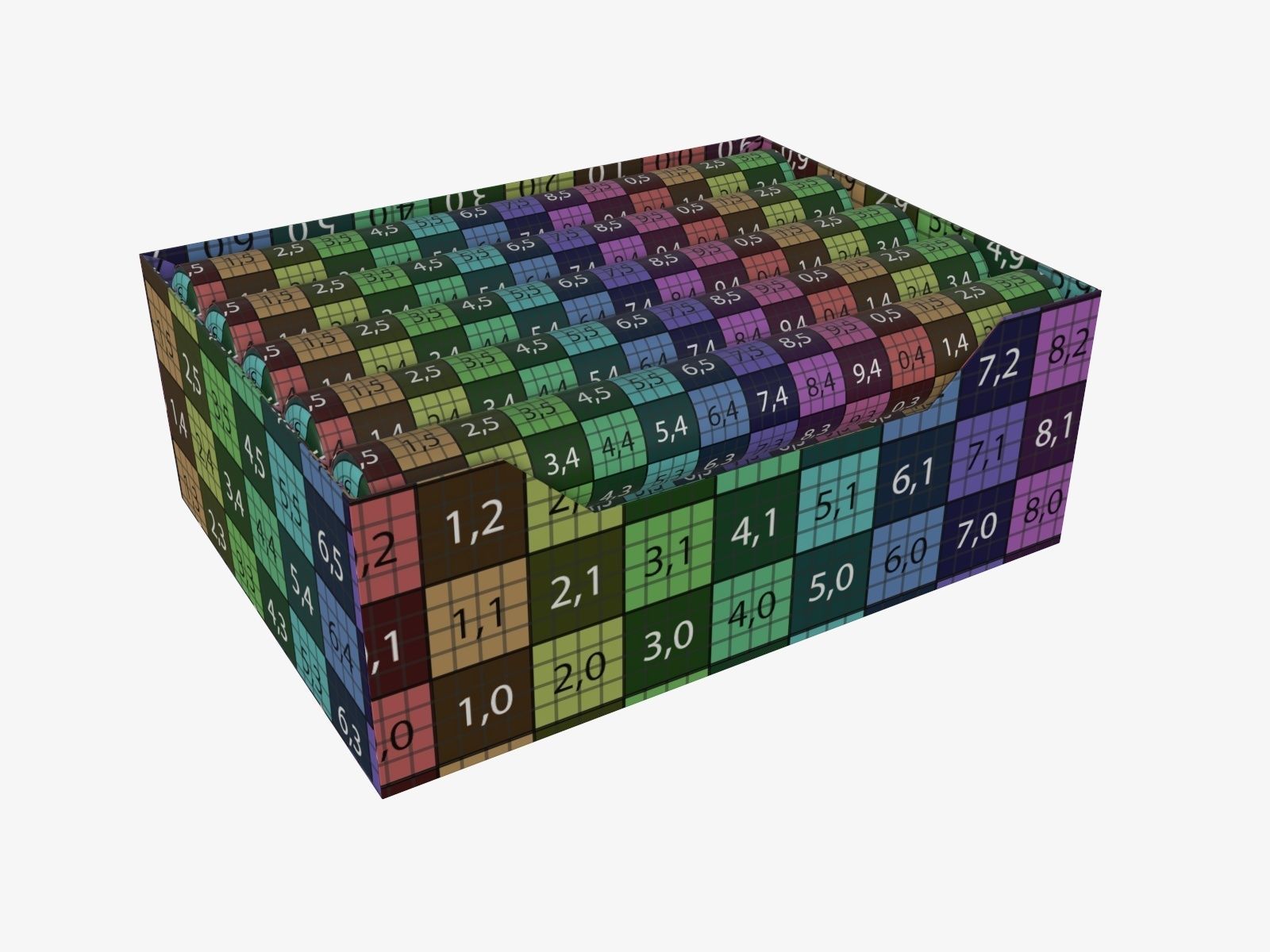 Chewing gum package cylindrical shape in box 3D model_8