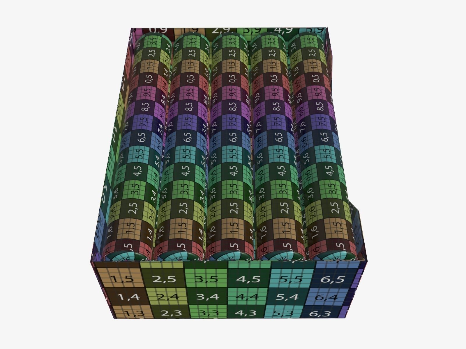 Chewing gum package cylindrical shape in box 3D model_10