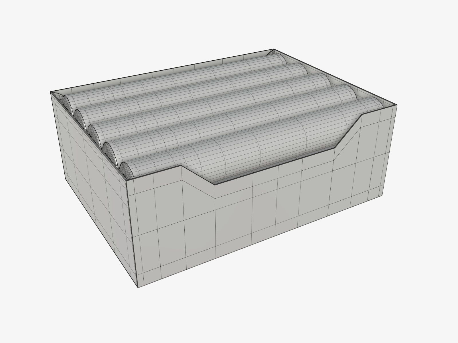 Chewing gum package cylindrical shape in box 3D model_4