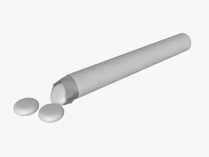 Chewing gum package cylindrical shape opened 3D model
