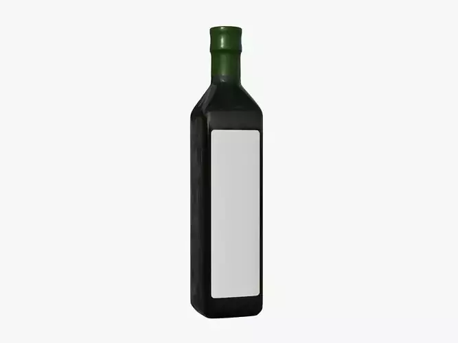 Olive oil bottle with blank label 3D model