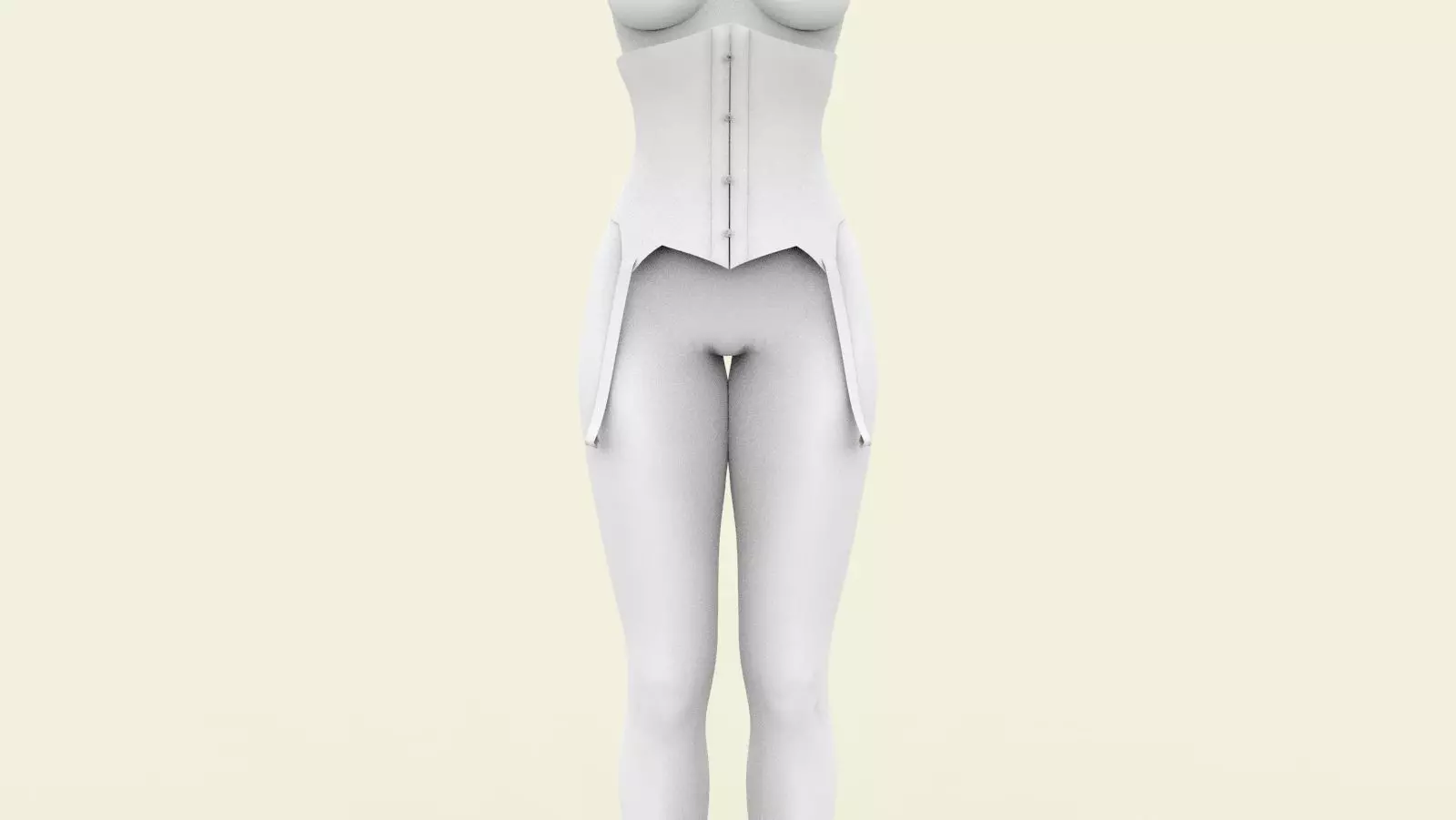 Corset with avatar and UV map Marvelous Designer 3D model_0