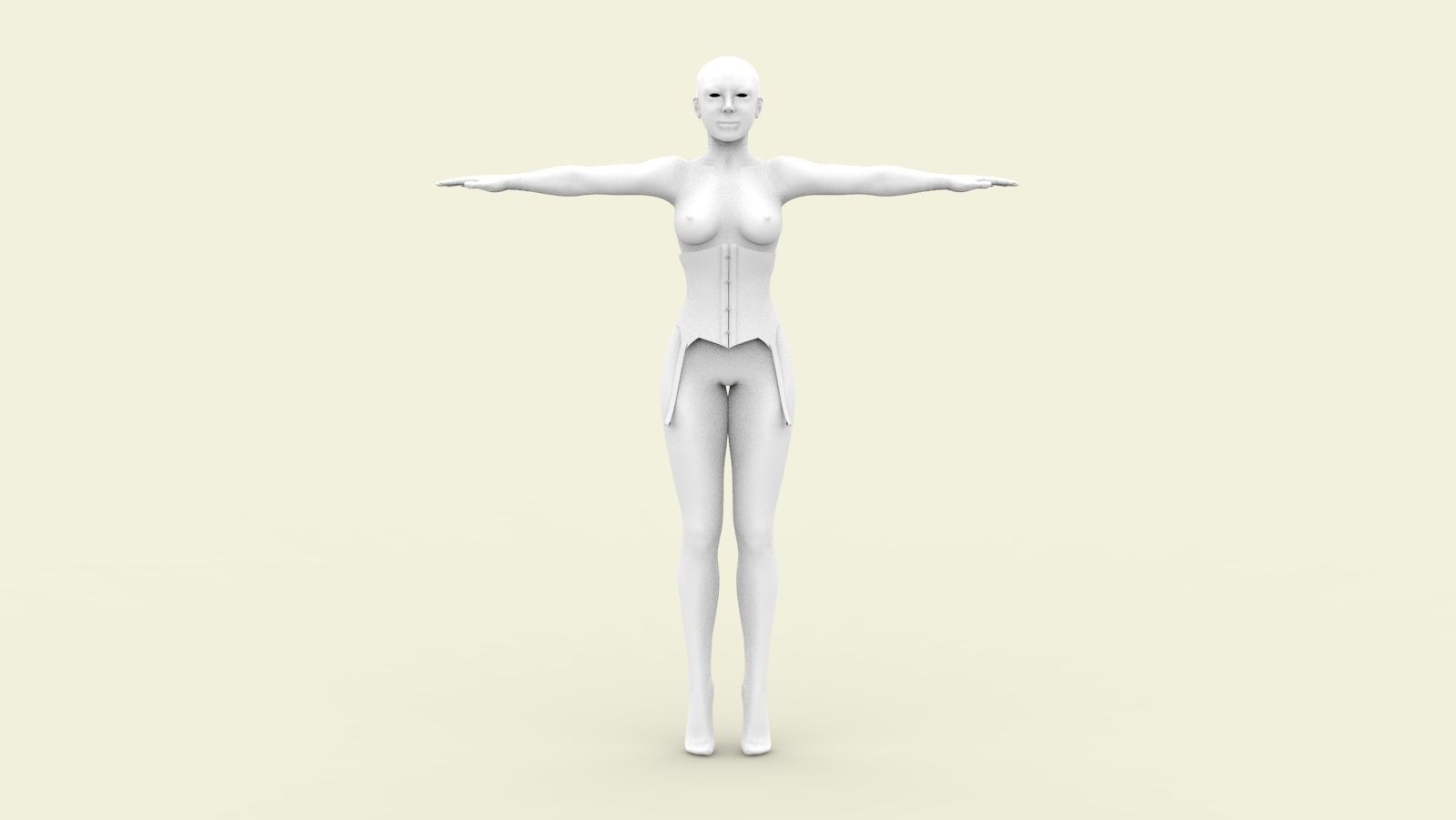 Corset with avatar and UV map Marvelous Designer 3D model_1