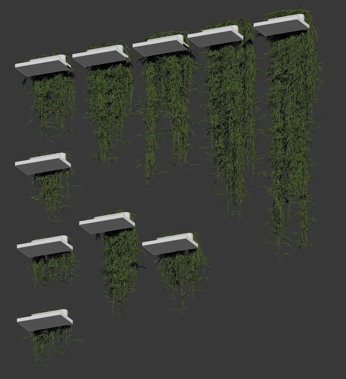 Hanging plants for shelves - 10 models - set 2 3D model_3