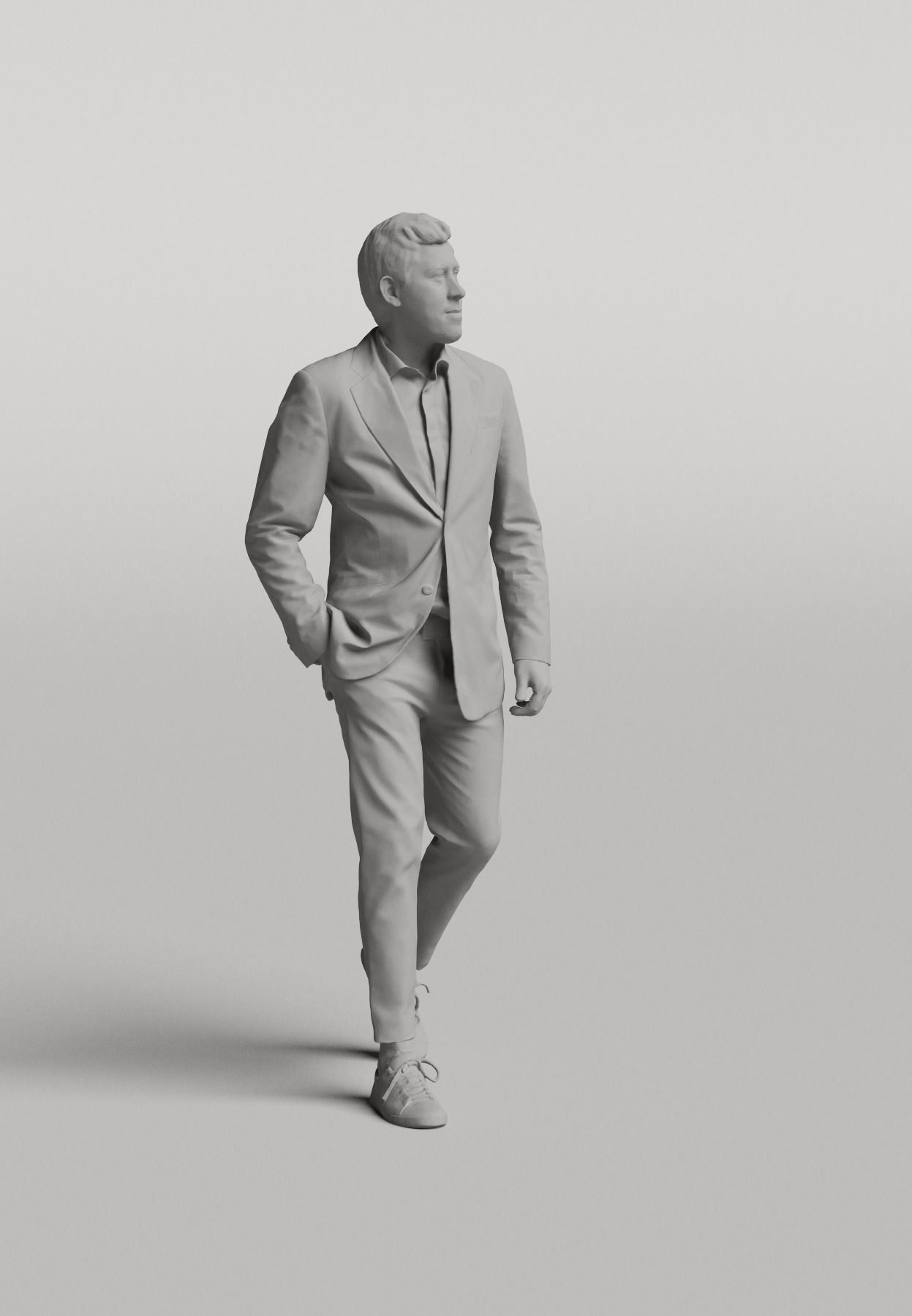 Humano Casual man standing and walking 0402 3D model_3