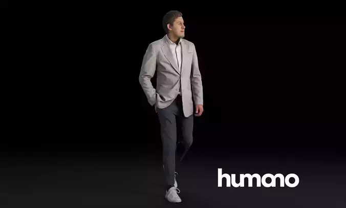 Humano Casual man standing and walking 0402 3D model