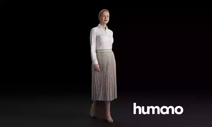 Humano Casual woman standing and walking 0403 3D model