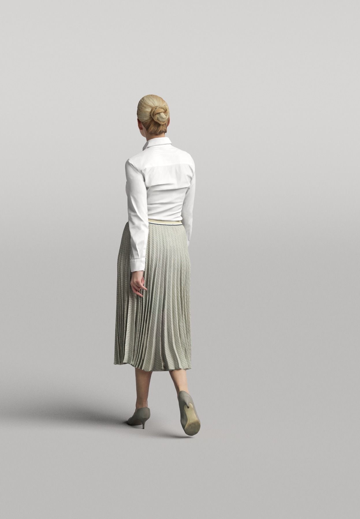 Humano Casual woman standing and walking 0403 3D model_2
