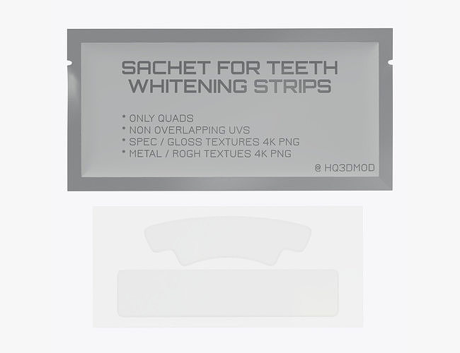 Teeth whitening stripes with foil sachet 3D model