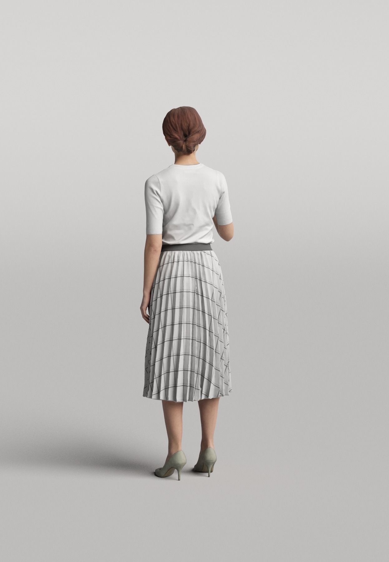 Humano Casual woman standing with a mug 0404 3D model_2