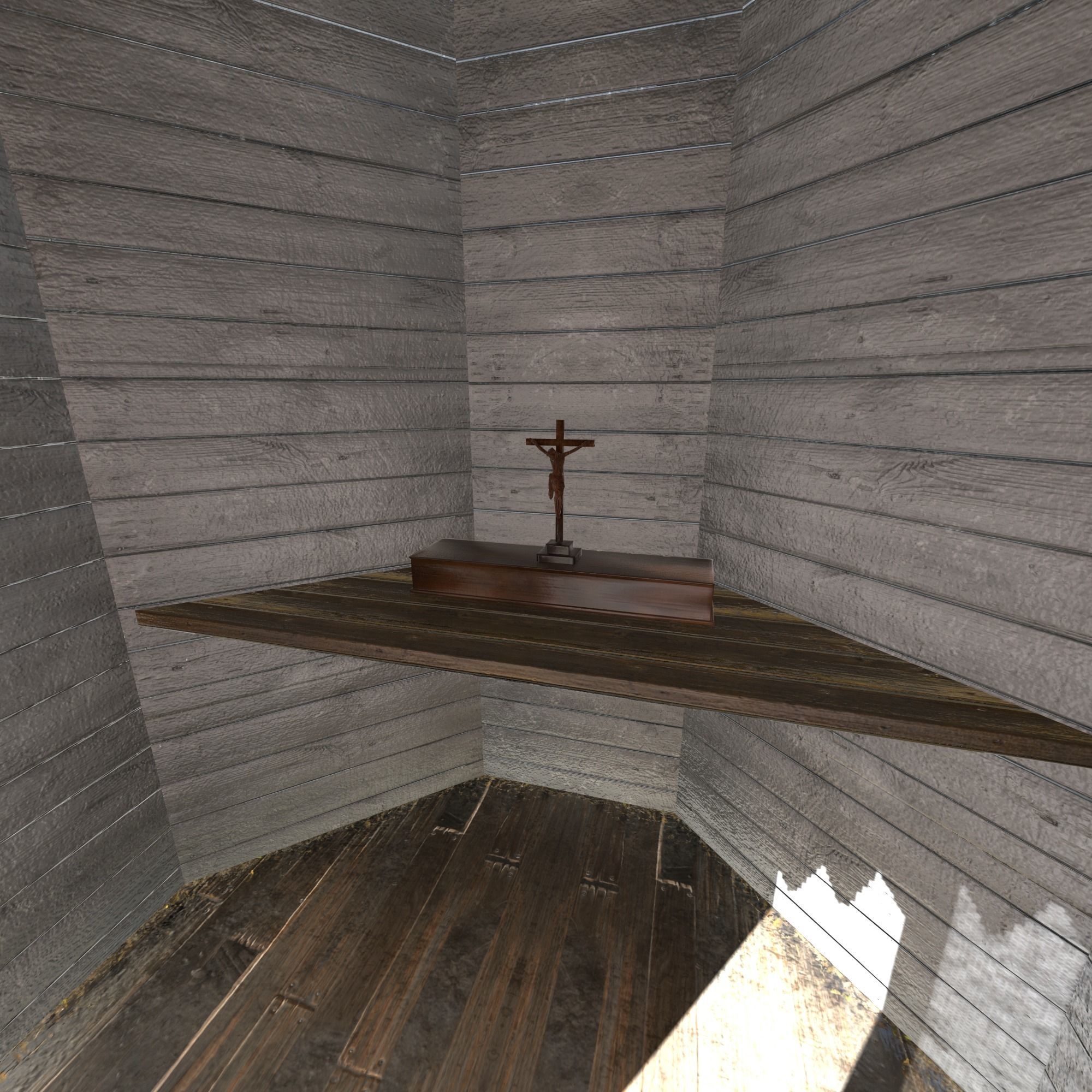 Chapel - Slav Architecture Low-poly 3D model_16