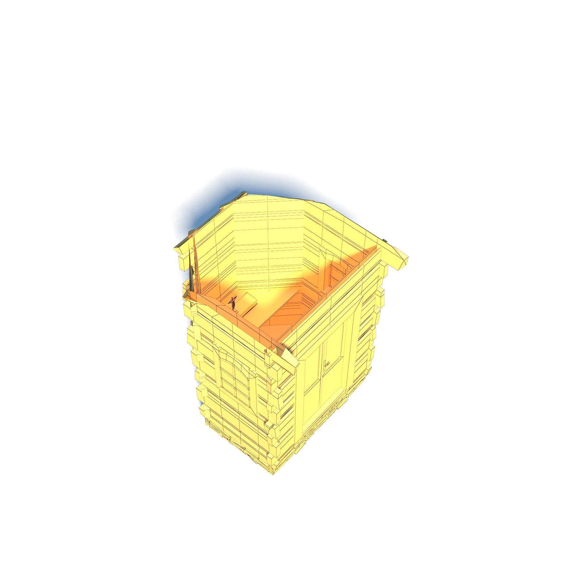 Chapel - Slav Architecture Low-poly 3D model_9