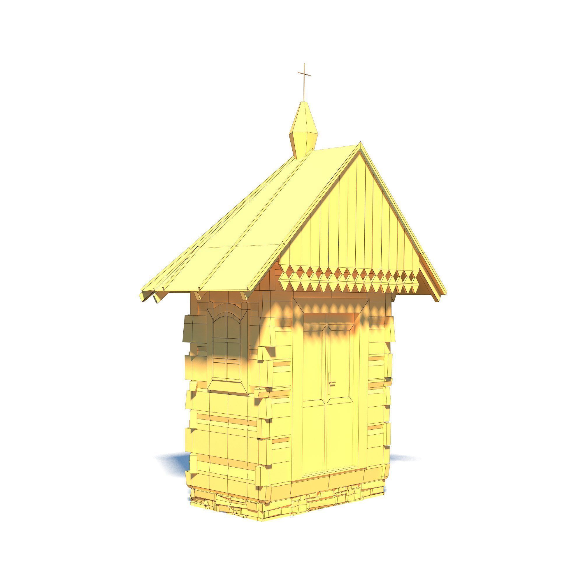 Chapel - Slav Architecture Low-poly 3D model_7