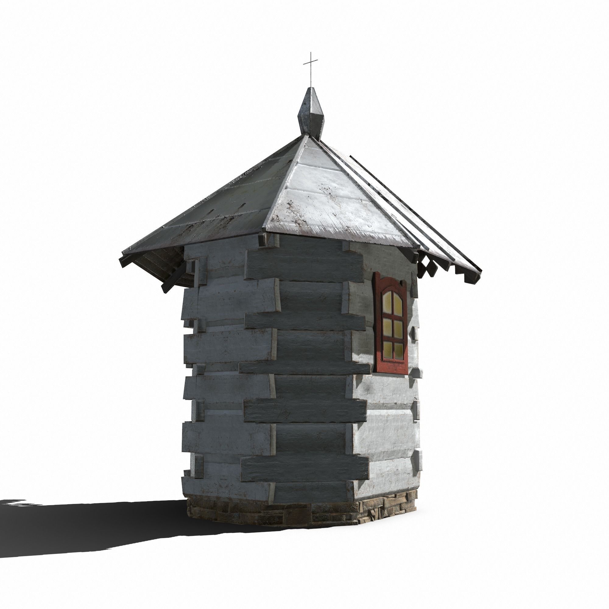 Chapel - Slav Architecture Low-poly 3D model_13