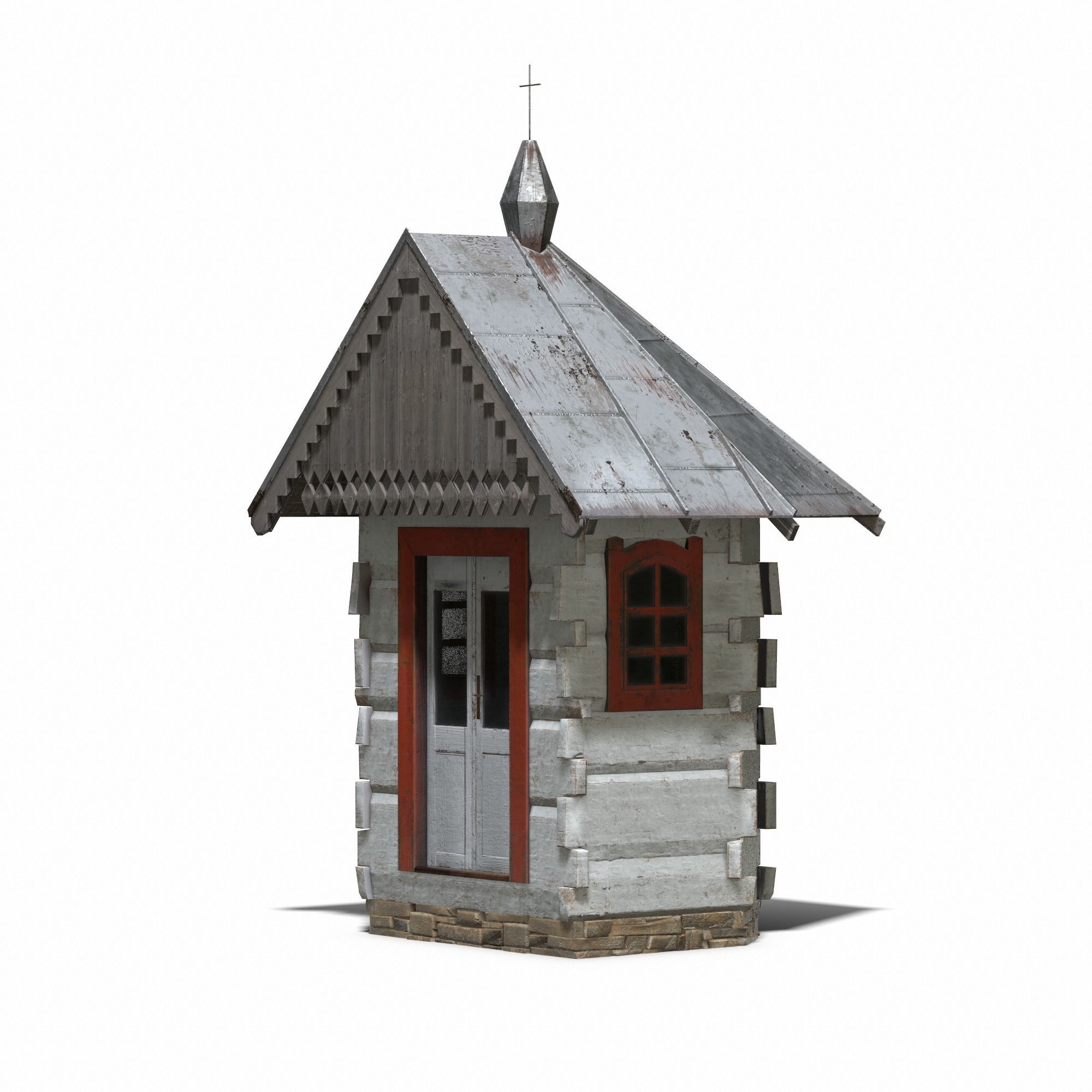 Chapel - Slav Architecture Low-poly 3D model_20