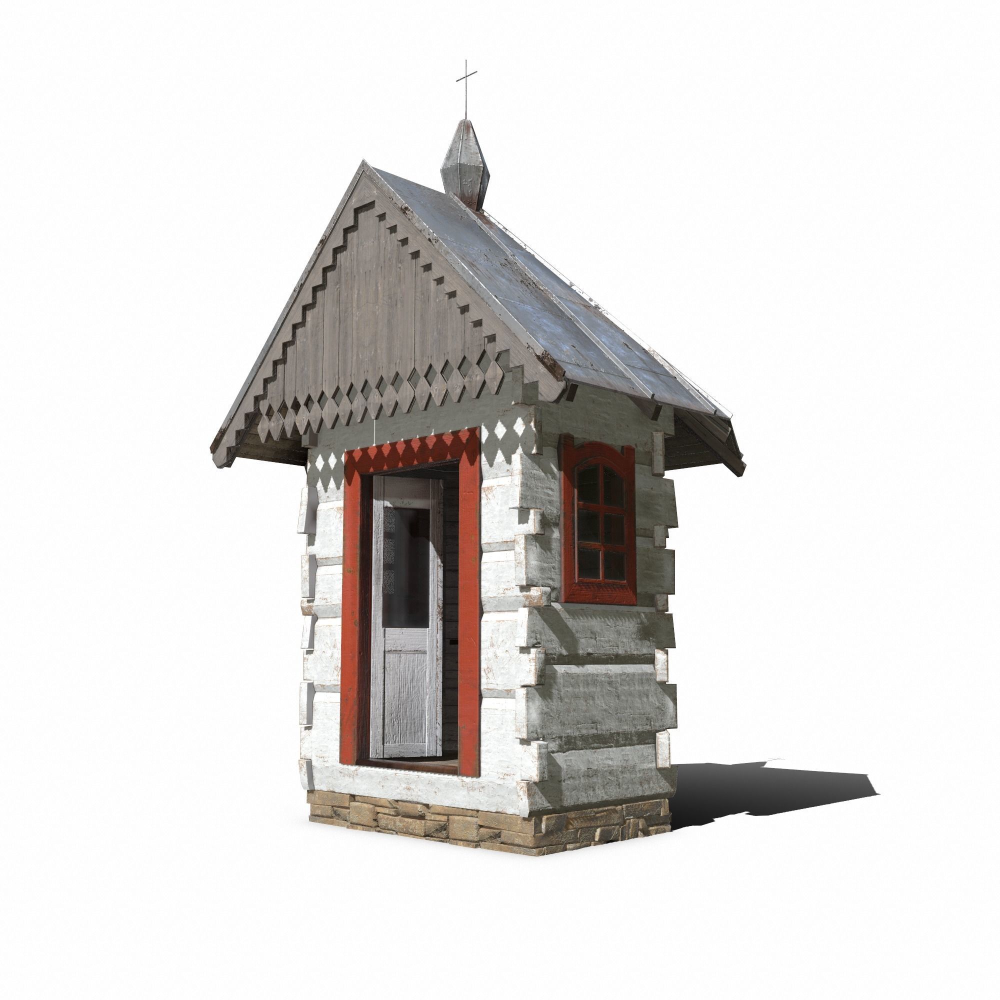 Chapel - Slav Architecture Low-poly 3D model_10