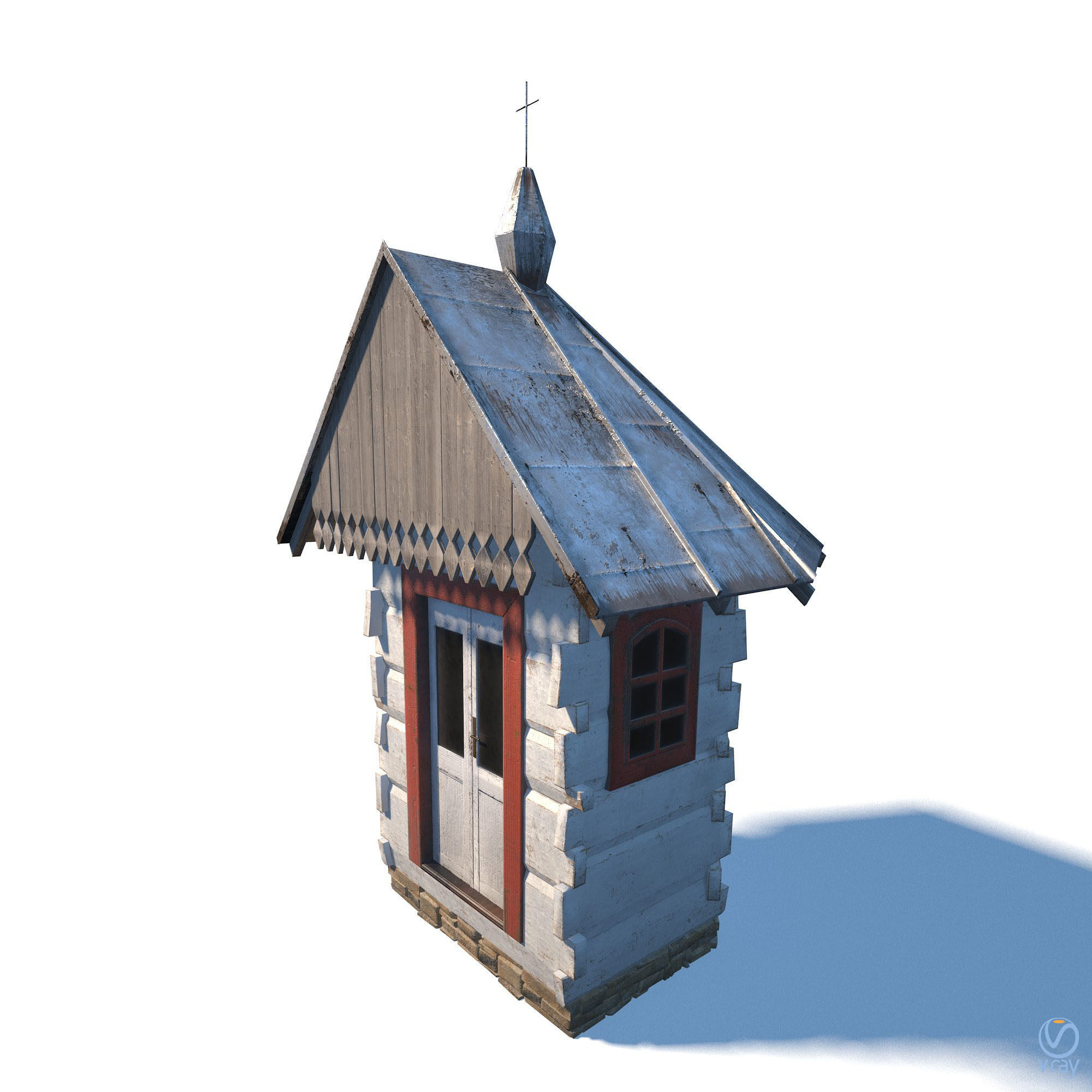 Chapel - Slav Architecture Low-poly 3D model_4