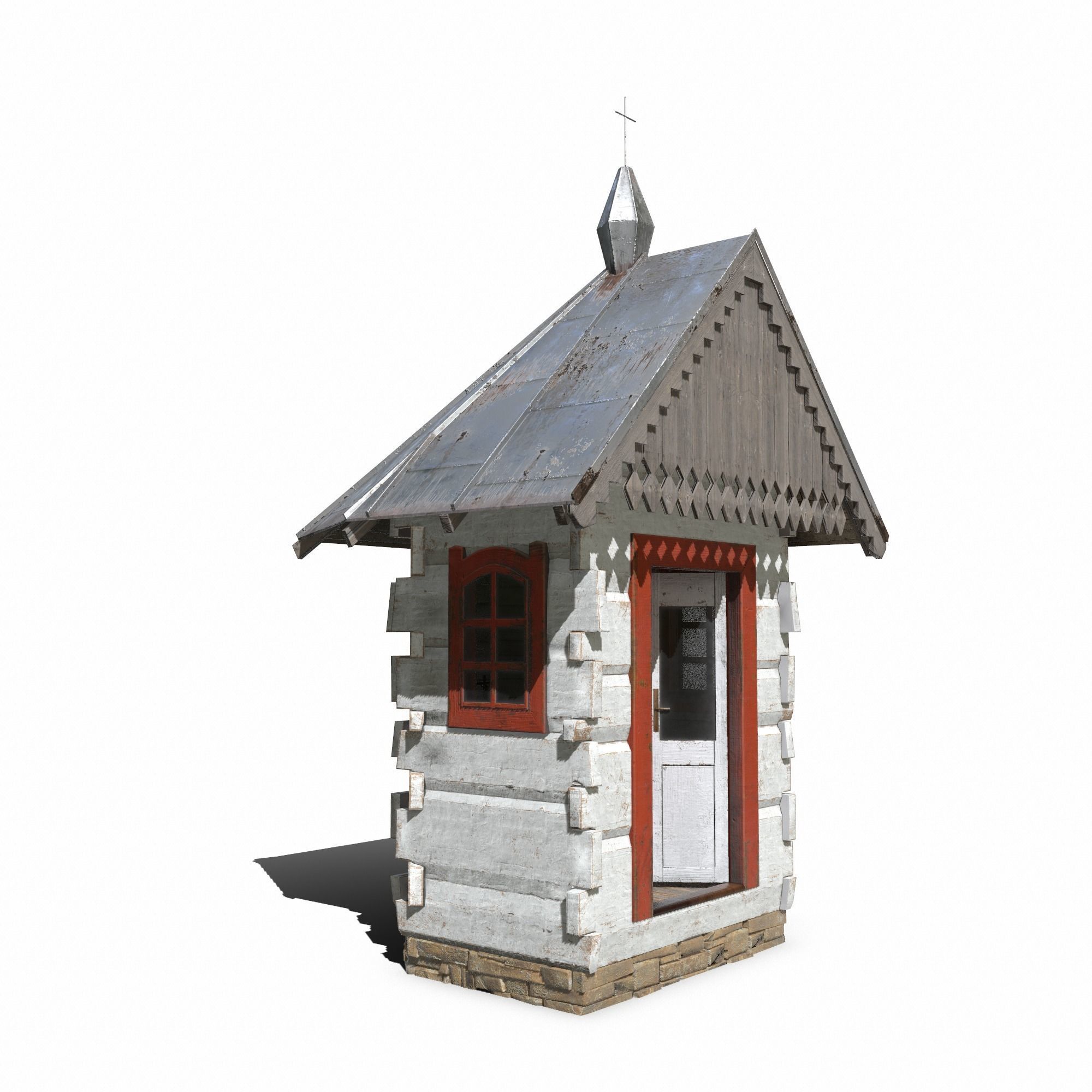 Chapel - Slav Architecture Low-poly 3D model_12