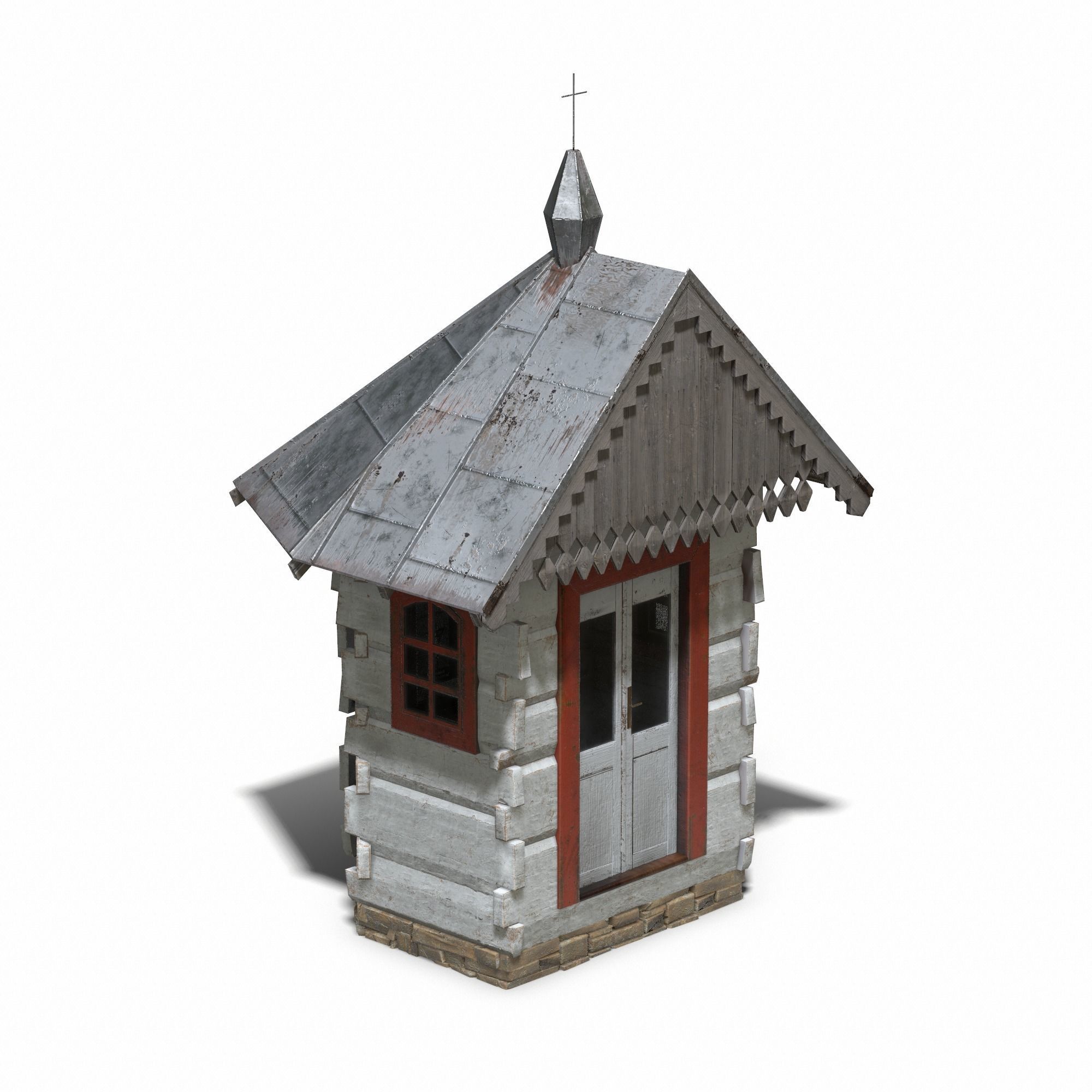 Chapel - Slav Architecture Low-poly 3D model_19