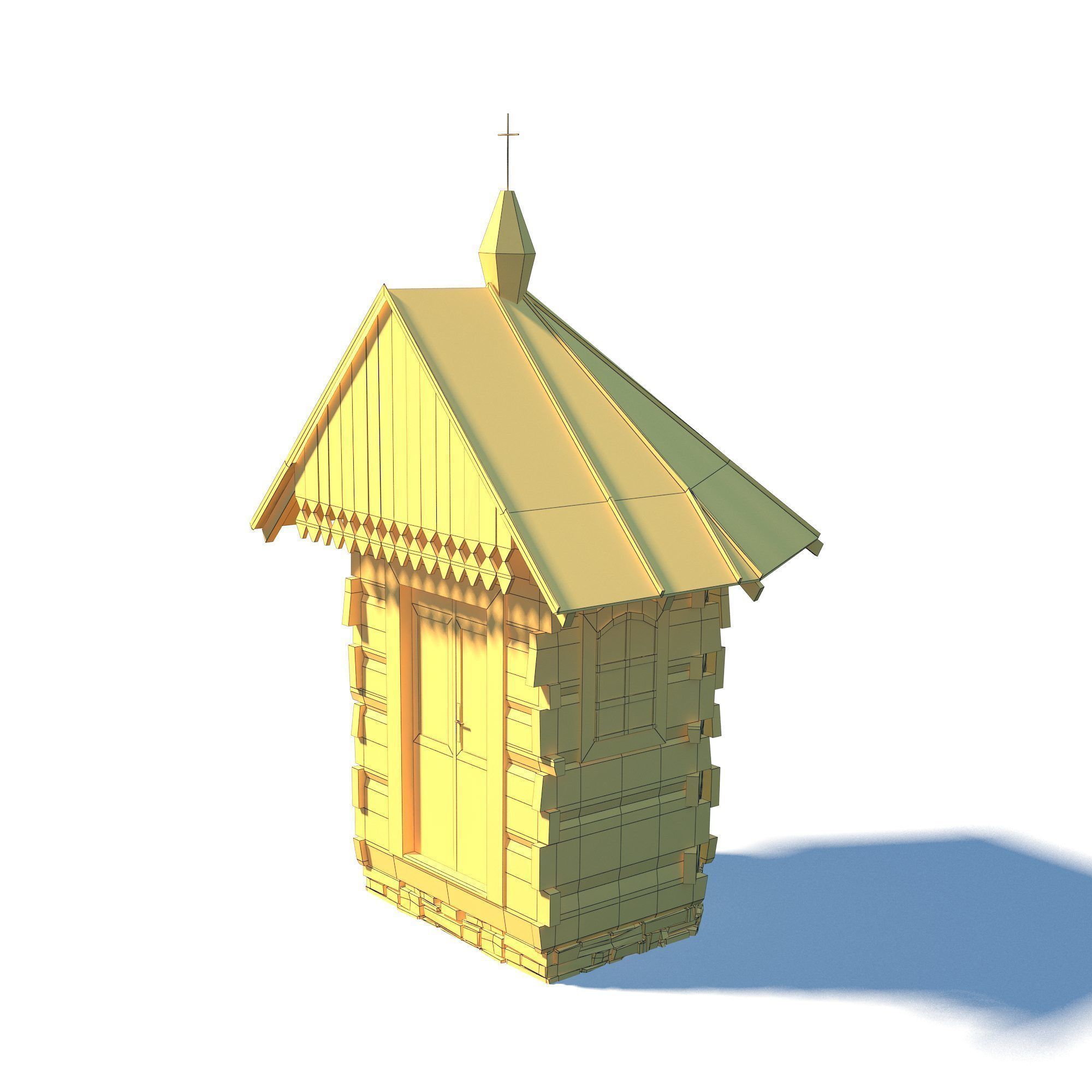 Chapel - Slav Architecture Low-poly 3D model_8
