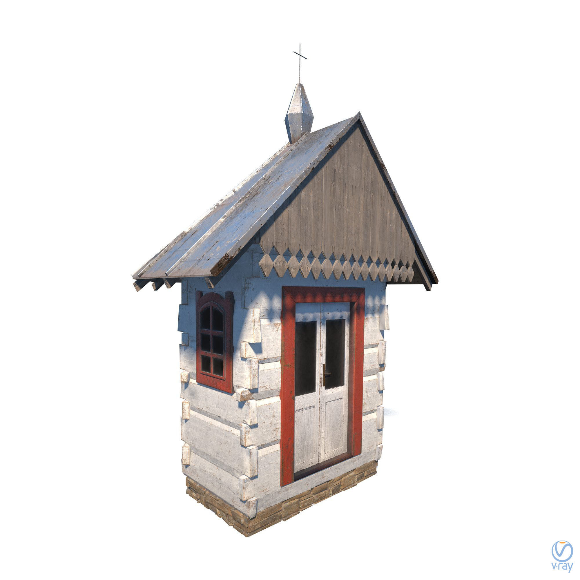Chapel - Slav Architecture Low-poly 3D model_3