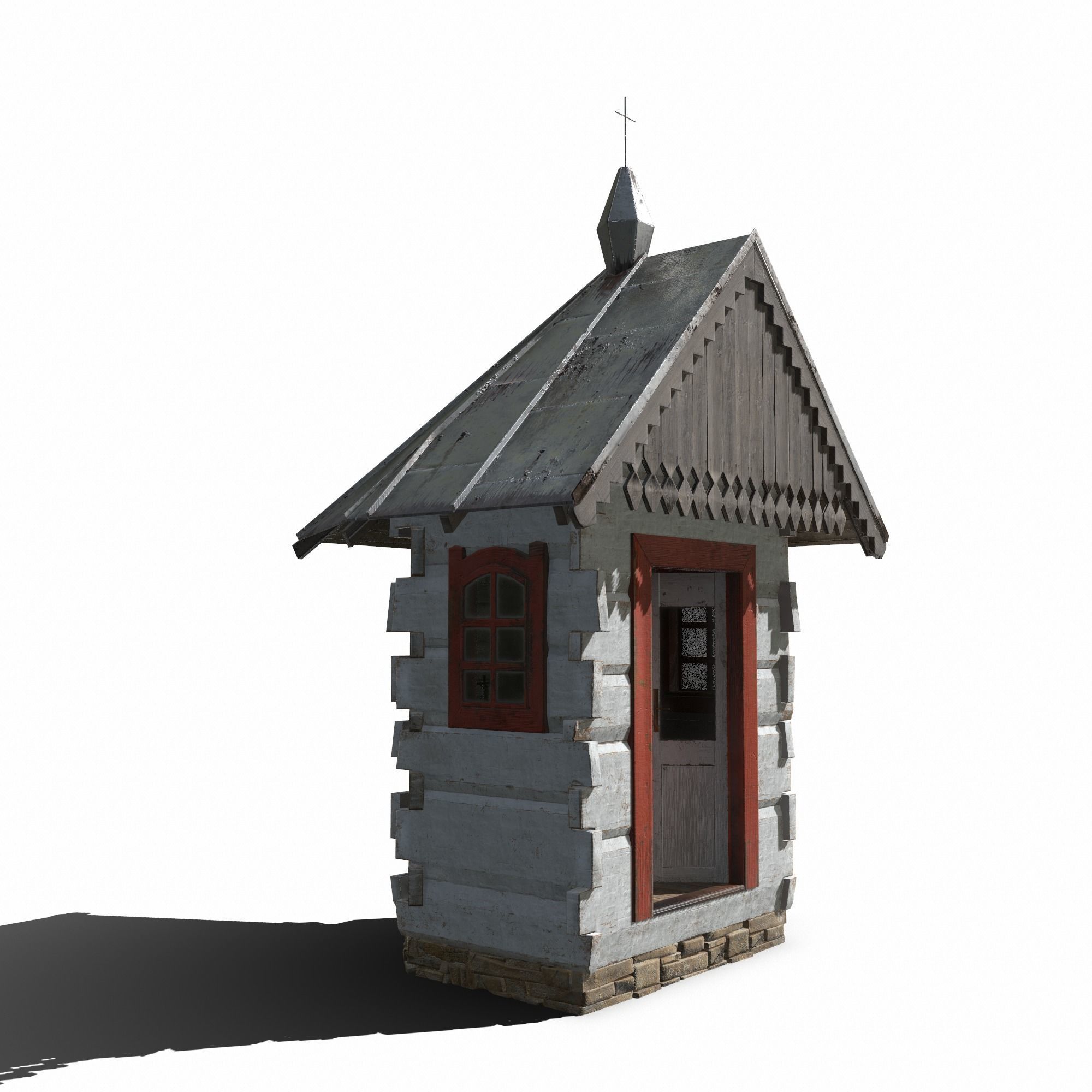 Chapel - Slav Architecture Low-poly 3D model_11