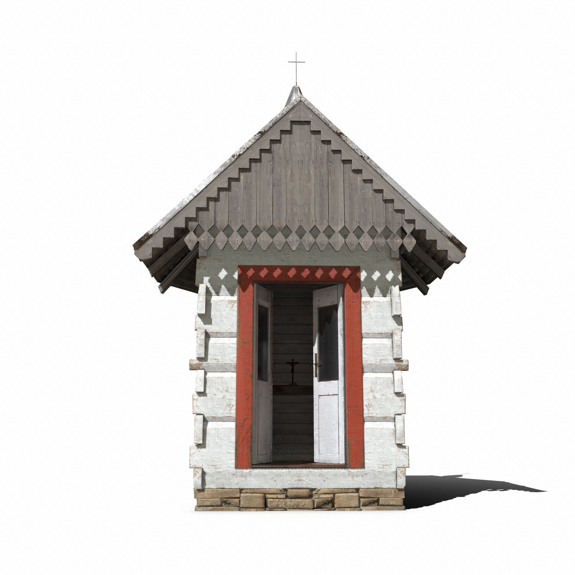 Chapel - Slav Architecture Low-poly 3D model_15