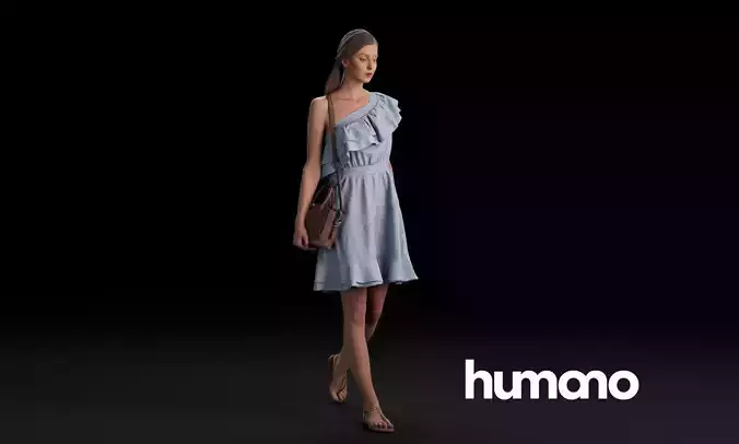 Humano Casual woman standing and walking 0401 3D model