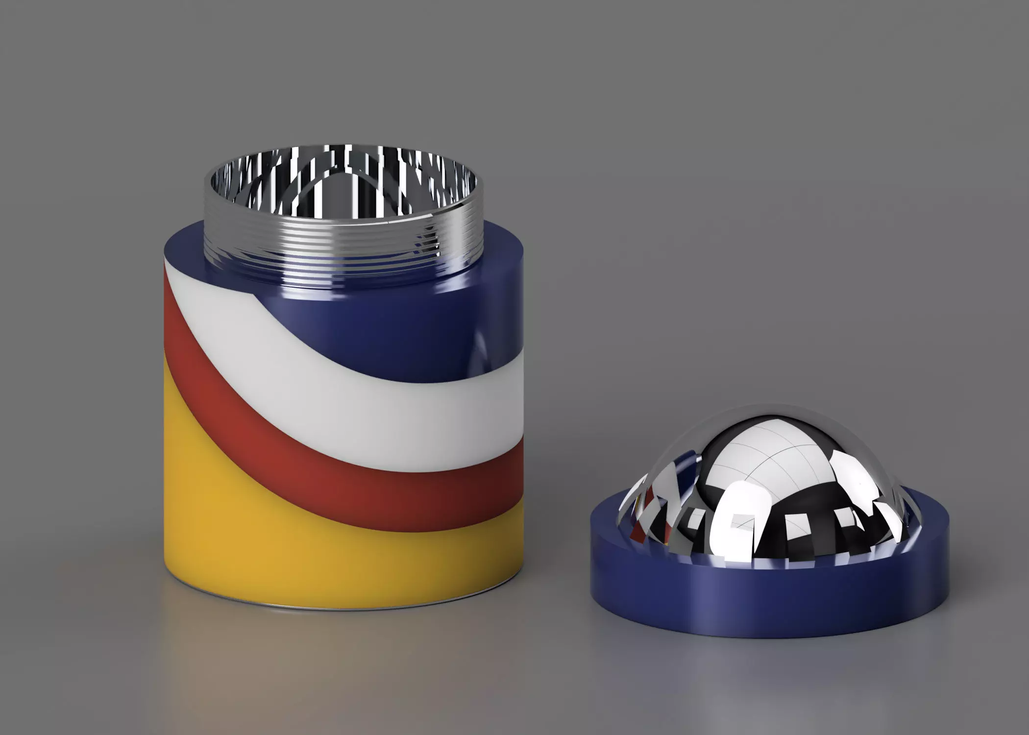 thermos canister with flag 3D print model