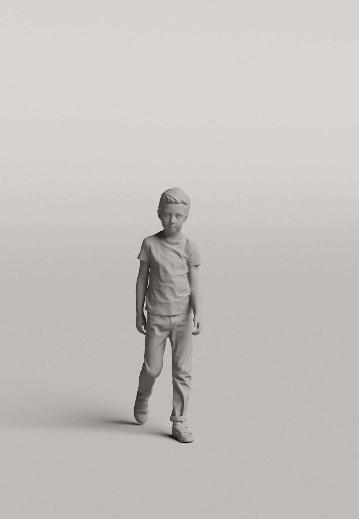Humano Casual child standing and walking 0412 3D model_3