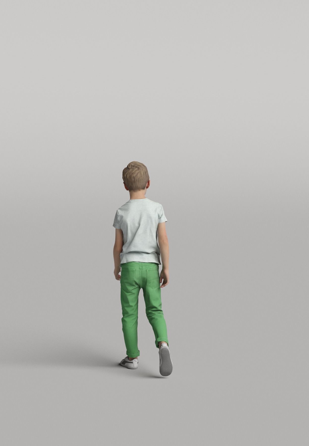 Humano Casual child standing and walking 0412 3D model_2
