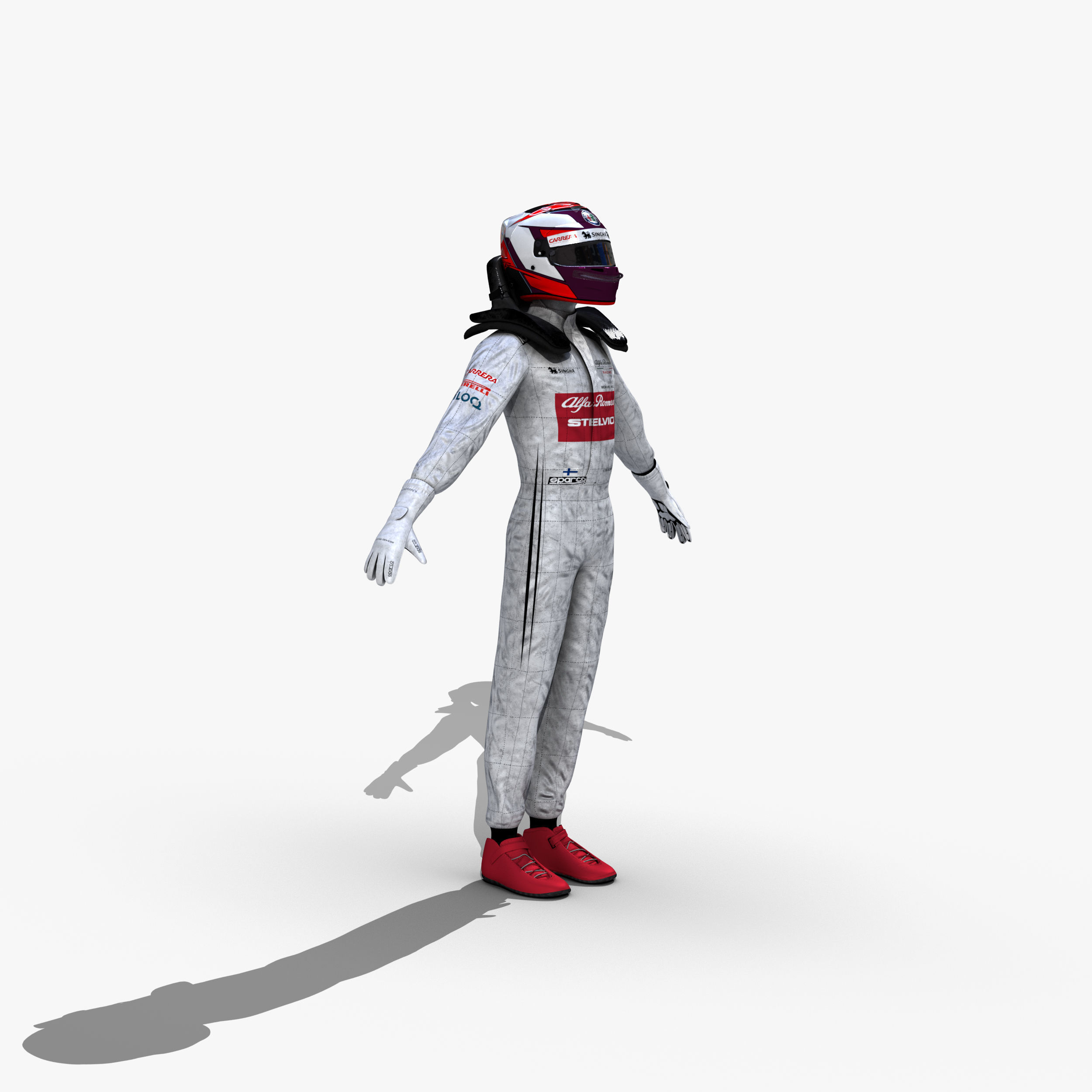 Kimi Raikkonen 2019 Low-poly 3D model_9