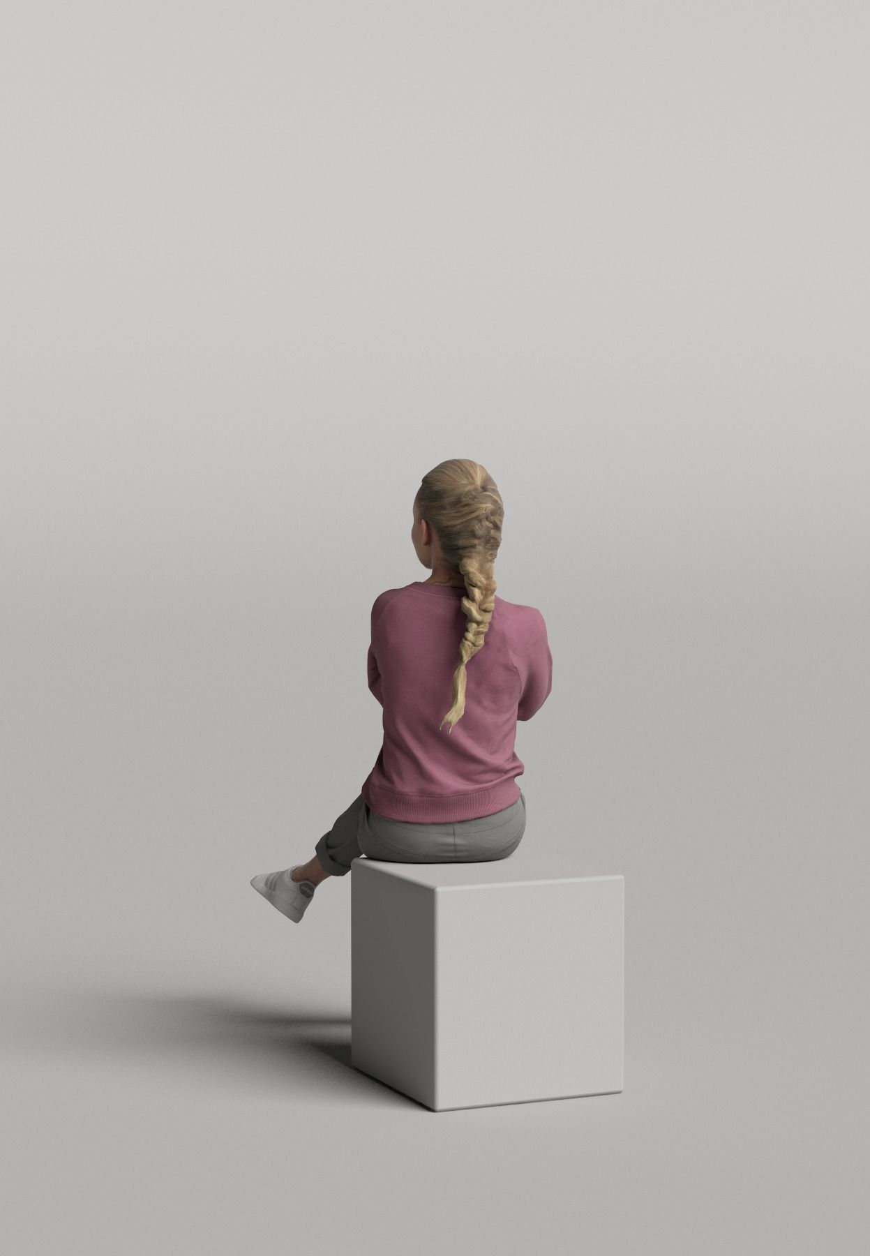 Humano Casual woman sitting and calling 0413 3D model_2