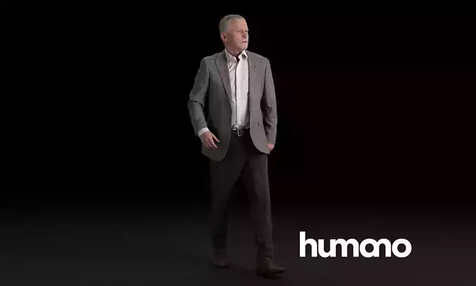 Humano Elegant man standing and walking 0415 3D model