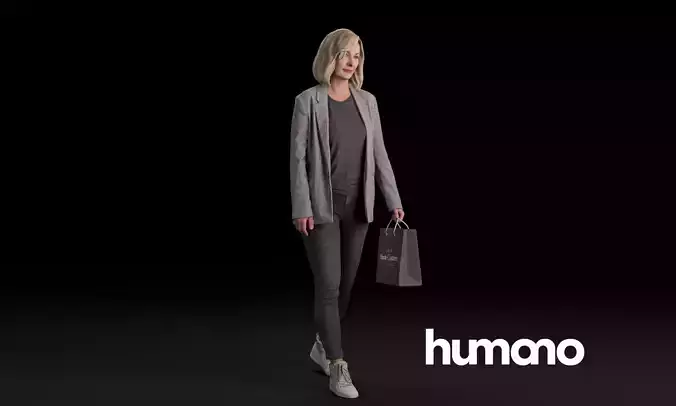 Humano Casual woman standing and walking 0417 3D model